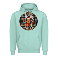 Seafoam joy reindeer christmas ornament Zipper Hoodie - Jasminsmagicworld