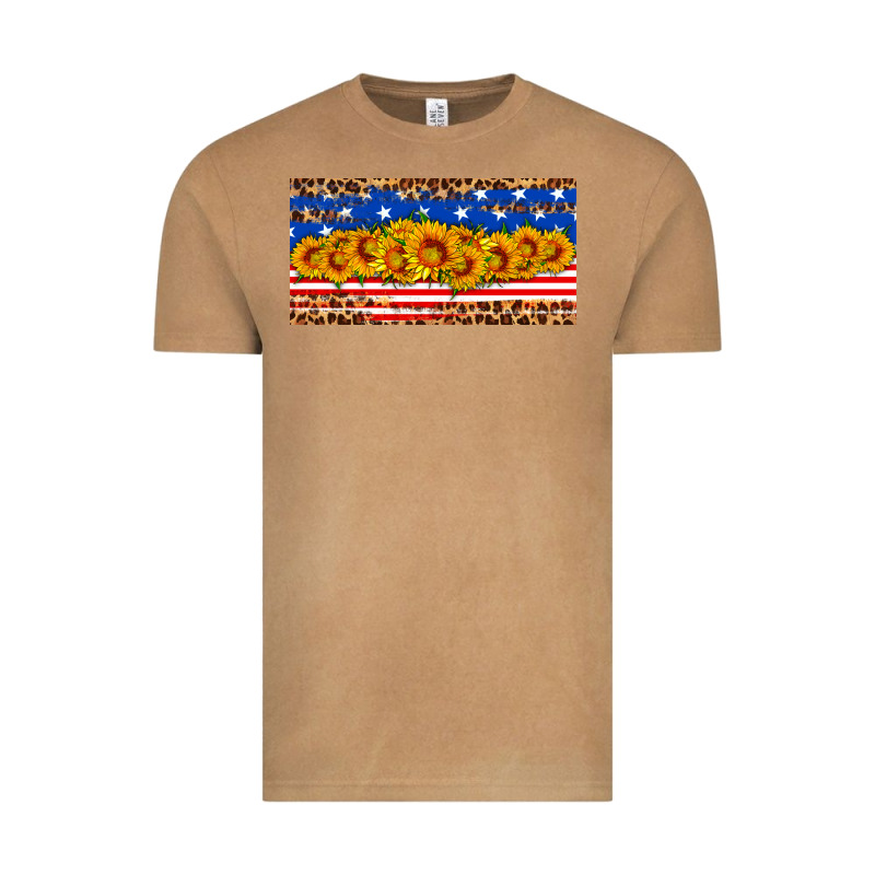 Usa Flag Sunflowers License Plate Vintage Tee by HRA Design Shop | Teevron