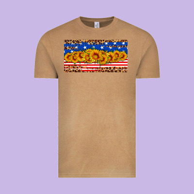 Usa Flag Sunflowers License Plate Vintage Tee Designed By Hra Design Shop