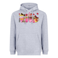 Heather Grey boss lady coffee cups Heavyweight Hoodie - NancyCooperArtShop