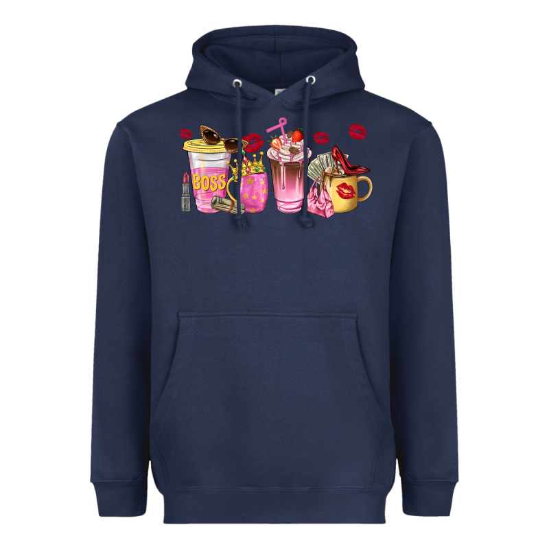 Boss Lady Coffee Cups Heavyweight Hoodie by NancyCooperArtShop | Teevron