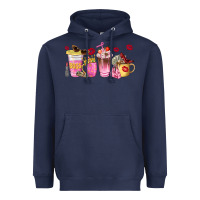 Navy boss lady coffee cups Heavyweight Hoodie - NancyCooperArtShop