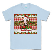 Dusty Blue Moooey christmas Classic Tee - Artiststas