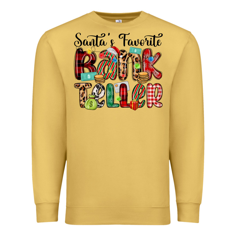 Santa S Favorite Bank Teller Premium Sweatshirt by MaliasSmallBusiness | Teevron