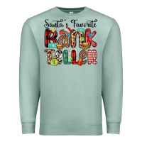 Seafoam santa s favorite bank teller Premium Sweatshirt - MaliasSmallBusiness