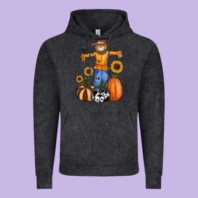 Pumpkin Sunflower Fall Scarecrow Vintage Hoodie Designed By Ranaportraitstore