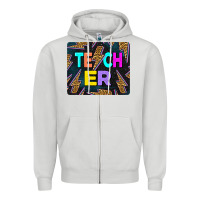 Dove Grey Teacher Flash Zipper Hoodie - LillyAllenDesigns
