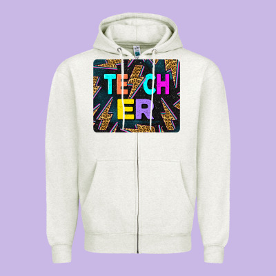 Teacher Flash Zipper Hoodie Designed By Lillyallendesigns
