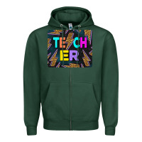 Sports Green Teacher Flash Zipper Hoodie - LillyAllenDesigns