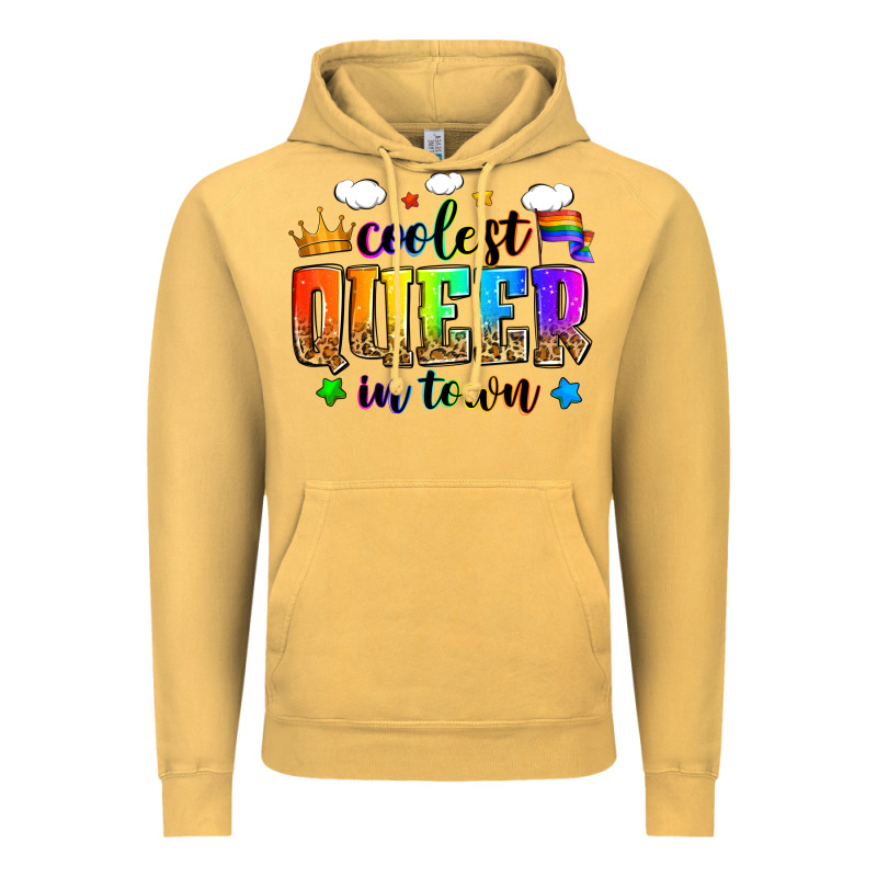 Coolest Queer In Town Vintage Hoodie by Zillion Design Studio | Teevron