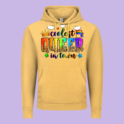 Coolest Queer In Town Vintage Hoodie Designed By Zillion Design Studio