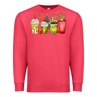 Cardinal Christmas characters coffee cups Premium Sweatshirt - MaliasSmallBusiness