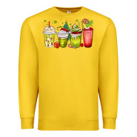 Lemon Christmas characters coffee cups Premium Sweatshirt - MaliasSmallBusiness
