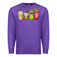 Purple Christmas characters coffee cups Premium Sweatshirt - MaliasSmallBusiness