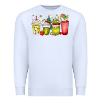 White Christmas characters coffee cups Premium Sweatshirt - MaliasSmallBusiness