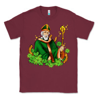 Burgundy st patricks and horseshoes with shamrocks Classic Tee - AdoDesignShop