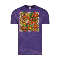 Cloud Purple christmas leopard cow with gift boxes Vintage Tee - FaDigitalArtStudio