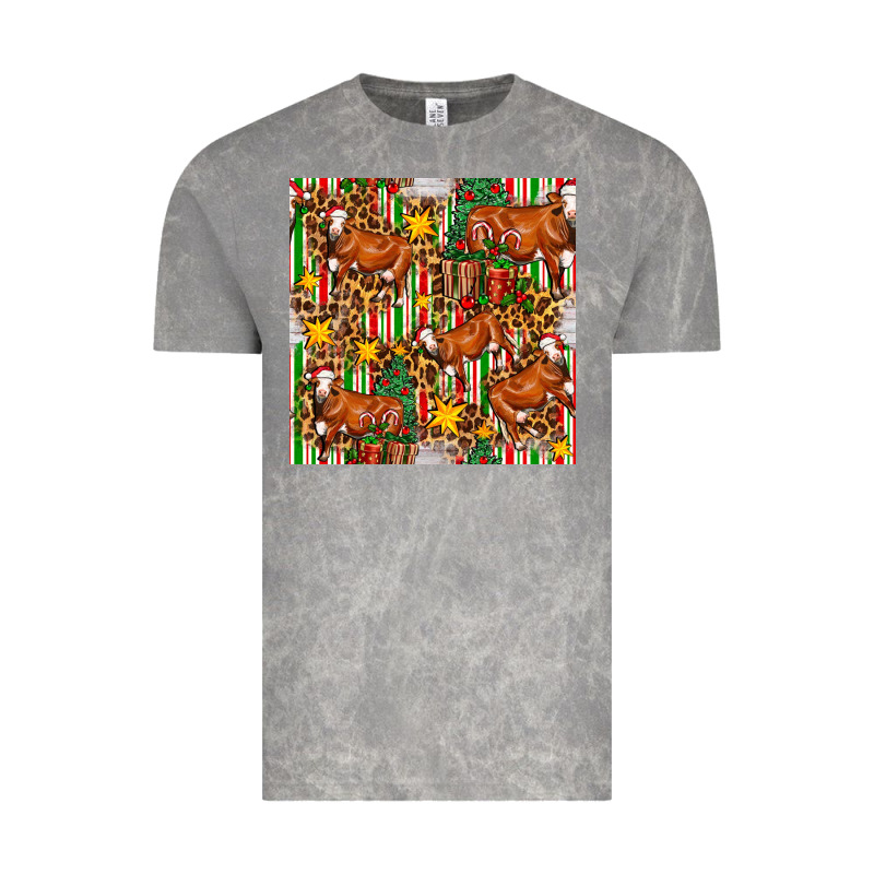 Christmas Leopard Cow With Gift Boxes Vintage Tee by FaDigitalArtStudio | Teevron