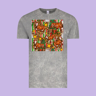 Christmas Leopard Cow With Gift Boxes Vintage Tee Designed By Fadigitalartstudio