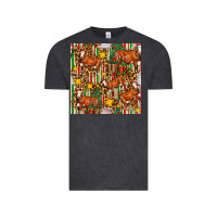 Vintage Black christmas leopard cow with gift boxes Vintage Tee - FaDigitalArtStudio