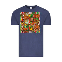 Vintage Denim christmas leopard cow with gift boxes Vintage Tee - FaDigitalArtStudio
