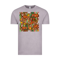 Vintage Zinc christmas leopard cow with gift boxes Vintage Tee - FaDigitalArtStudio