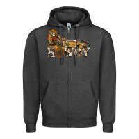 Charcoal Heather howdy killer Zipper Hoodie - NancyCooperArtShop