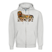 Dove Grey howdy killer Zipper Hoodie - NancyCooperArtShop
