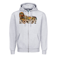 Heather Grey howdy killer Zipper Hoodie - NancyCooperArtShop