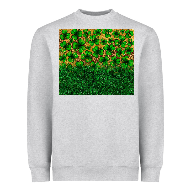 St. Patrick's Day Shamrock Leopard  Tumbler Heavyweight Sweatshirt by Neo Western | Teevron