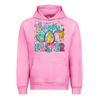 Fuchsia Pink Happy Easter eggs Nurse Urban Hoodie - NancyCooperArtShop