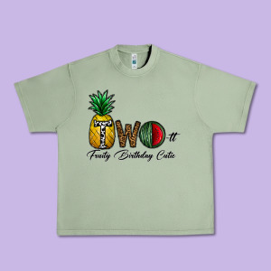 Two Fruity Birthday Cutie Urban Heavy Tee Designed By Cowhidedigitalart