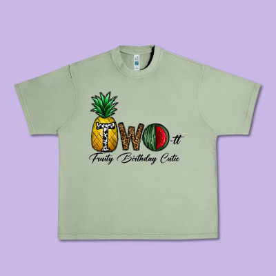Two Fruity Birthday Cutie Urban Heavy Tee Designed By Cowhidedigitalart
