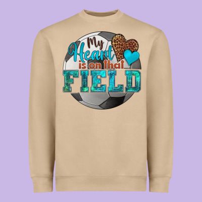 My Heart Is On That Field Soccer Heavyweight Sweatshirt Designed By Hra Design Shop