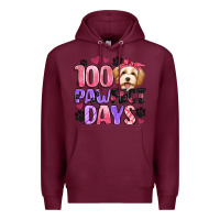 Burgundy 100 pawfect days Premium Hoodie - Artiststas