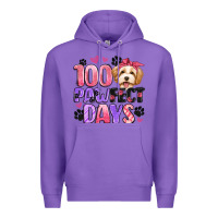 Purple 100 pawfect days Premium Hoodie - Artiststas