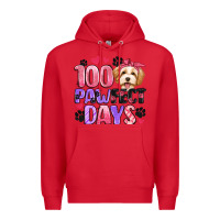 Red 100 pawfect days Premium Hoodie - Artiststas