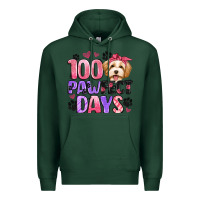 Sports Green 100 pawfect days Premium Hoodie - Artiststas