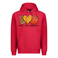 Cardinal peace love basketball Premium Hoodie - AdoDesignShop