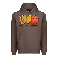 Coffee peace love basketball Premium Hoodie - AdoDesignShop