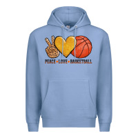 Colony Blue peace love basketball Premium Hoodie - AdoDesignShop