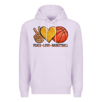 Lilac peace love basketball Premium Hoodie - AdoDesignShop