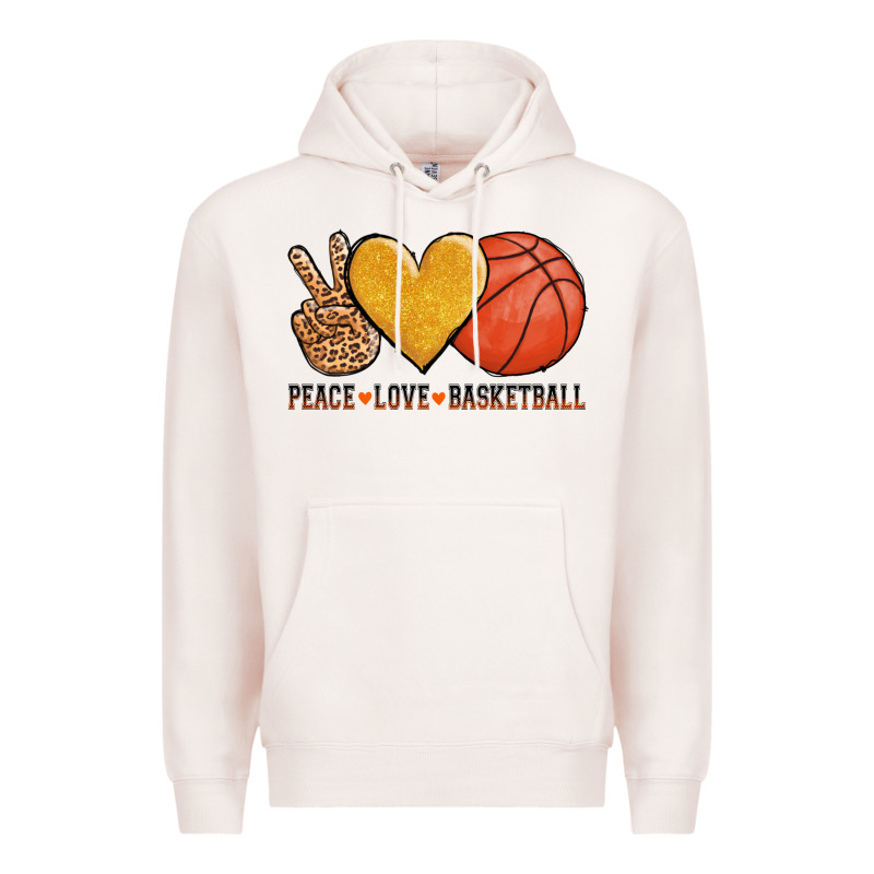 Peace Love Basketball Premium Hoodie by AdoDesignShop | Teevron