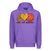 Purple peace love basketball Premium Hoodie - AdoDesignShop