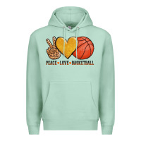 Seafoam peace love basketball Premium Hoodie - AdoDesignShop