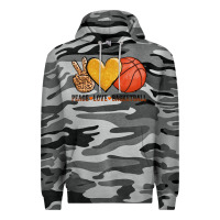 Slate Camo peace love basketball Premium Hoodie - AdoDesignShop