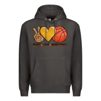 Smoke peace love basketball Premium Hoodie - AdoDesignShop