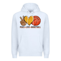 White peace love basketball Premium Hoodie - AdoDesignShop
