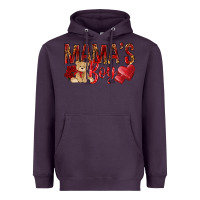 Plum mamas boy with leopard Heavyweight Hoodie - NancyCooperArtShop