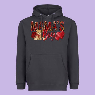 Mamas Boy With Leopard Heavyweight Hoodie Designed By Nancycooperartshop
